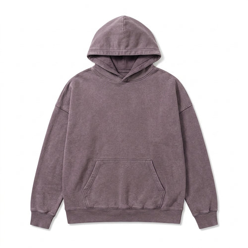 Qwecridj™ Garment-Washed Pullover Hoodie – Unisex Oversized Hoodie, Premium Fleece Sweatshirt, Minimal Streetwear Essential