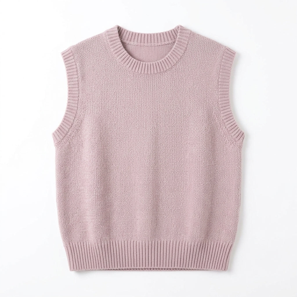 Qwecridj™ Halo Textured Knit Vest – Unisex Sleeveless Sweater, Relaxed Layering Vest, Minimalist Soft Knit Top