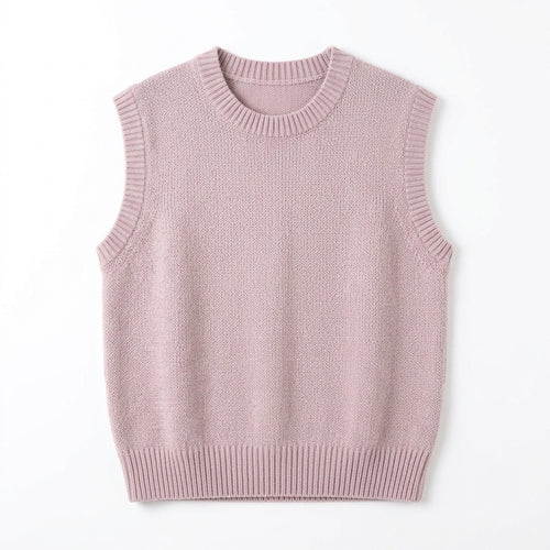 Qwecridj™ Halo Textured Knit Vest – Unisex Sleeveless Sweater, Relaxed Layering Vest, Minimalist Soft Knit Top