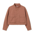 Qwecridj™ Cropped Utility Jacket – Unisex Boxy Zip Jacket, Lightweight Workwear Coat, Modern Minimal Outerwear