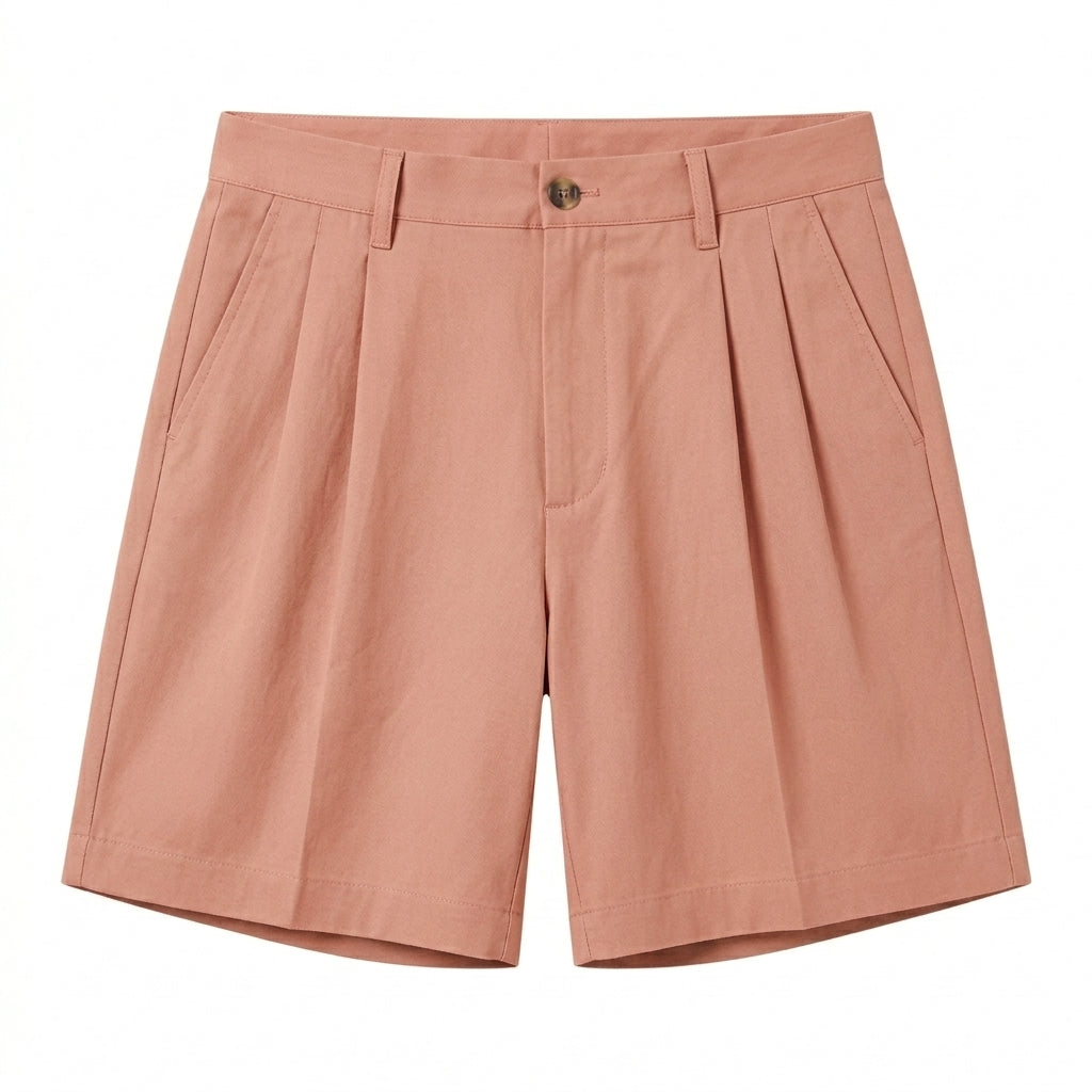 Qwecridj™ Relaxed Pleated Shorts – Unisex Tailored Shorts, Mid-Rise Wide-Leg Bottoms, Minimal Summer Streetwear